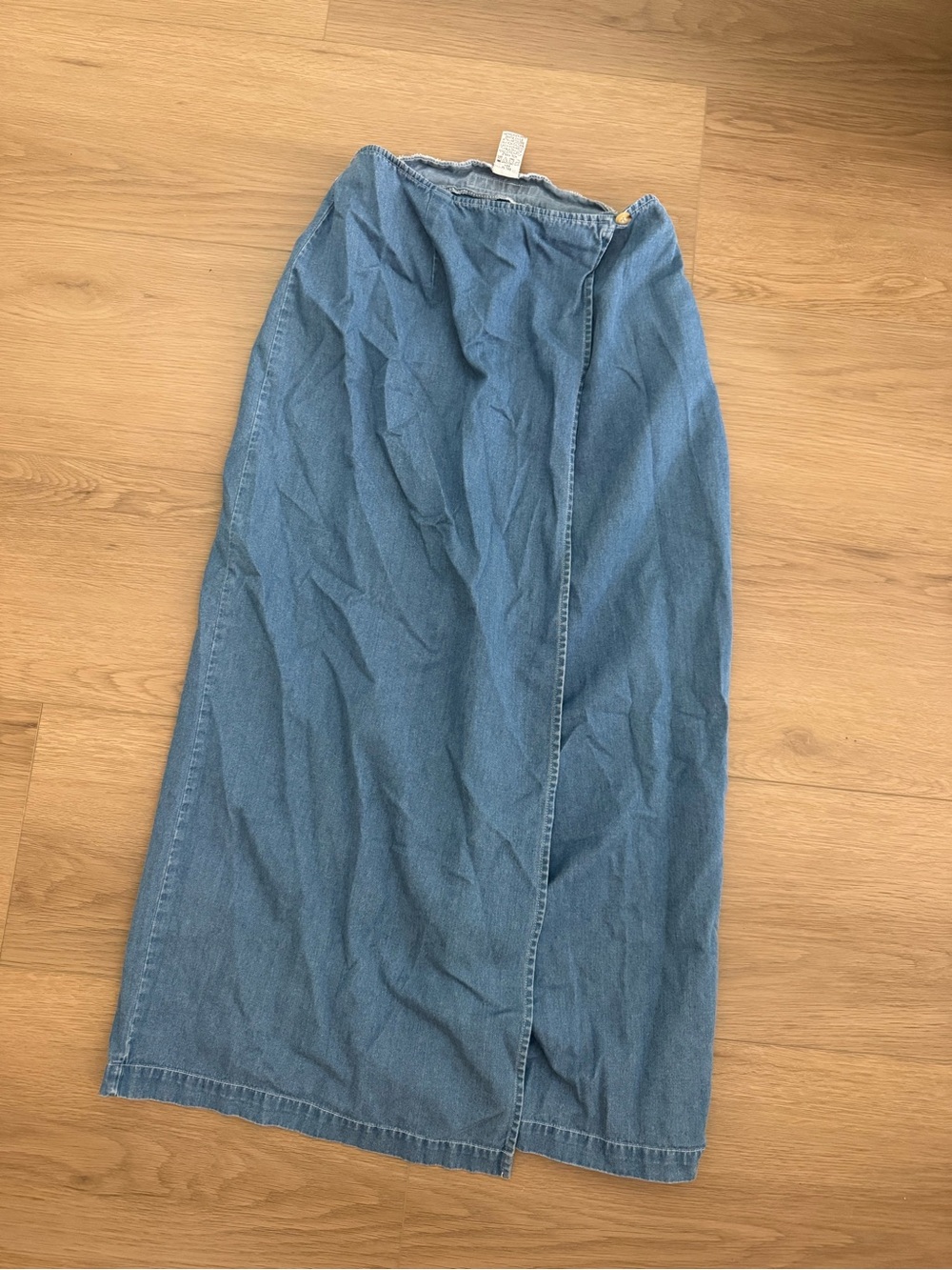 Geoffrey Beene Light Blue Denim Maxi Wrap Skirt